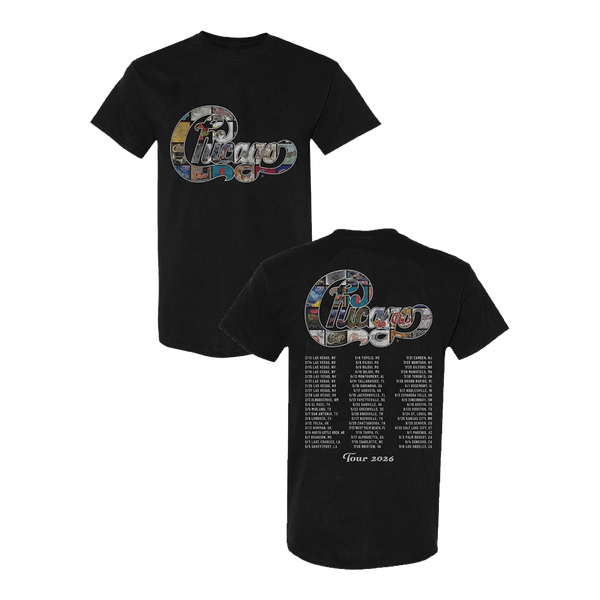 Chicago 59 Album Collage Tour Tee - Black